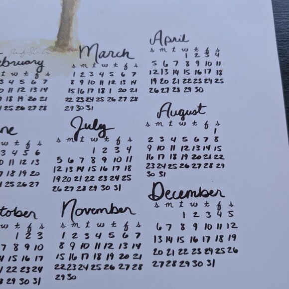 Golden Watercolor Tree 2026 Calendar Poster: Home Office Decor - Picture 5 of 6